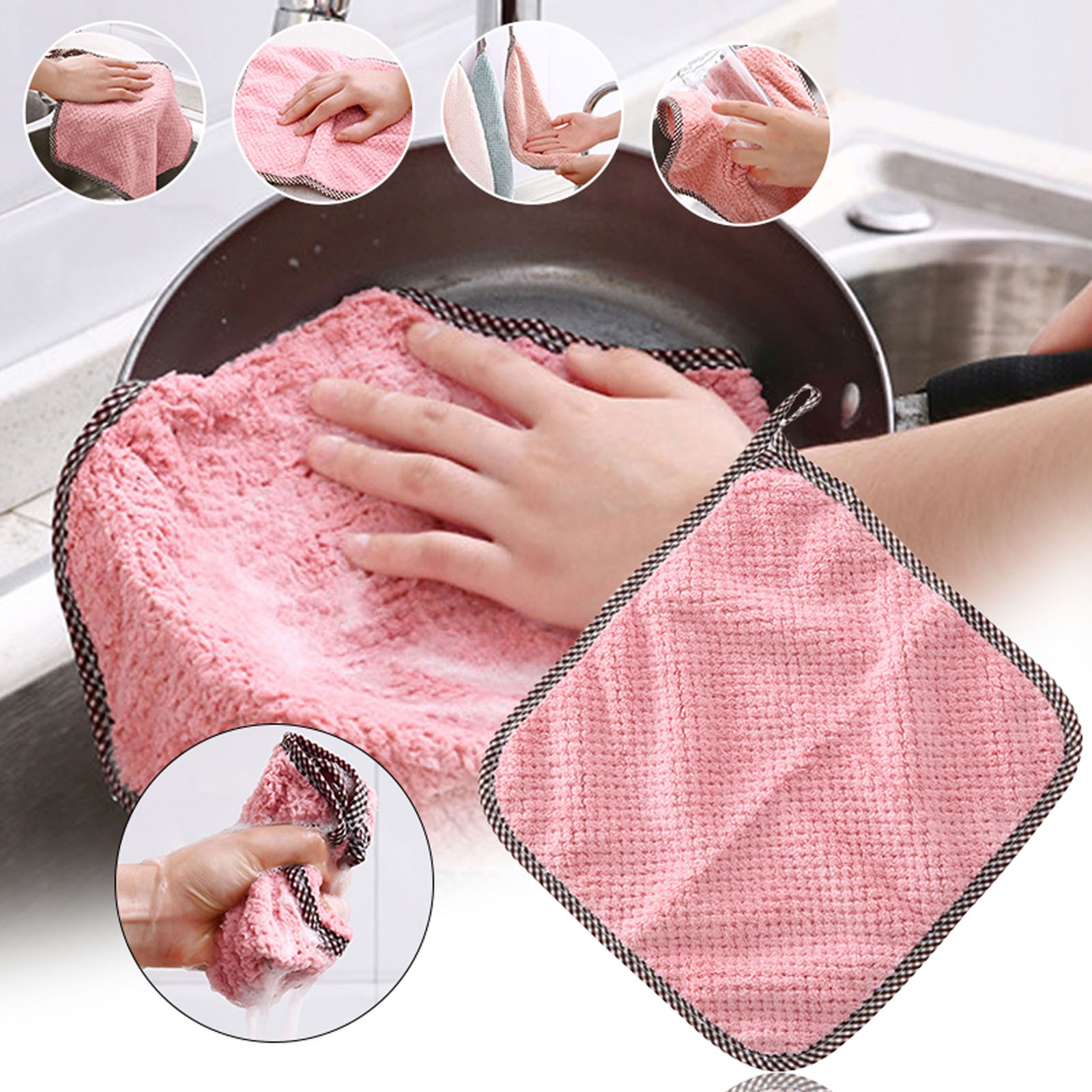 Miayilima Wipes Scouring Pad Kitchen Rag Dish Cloth Daily Rag Toweldish Kitchen Cloth Dish Oilcleaning Non Stick Clothkitchen Cleaning Supplies